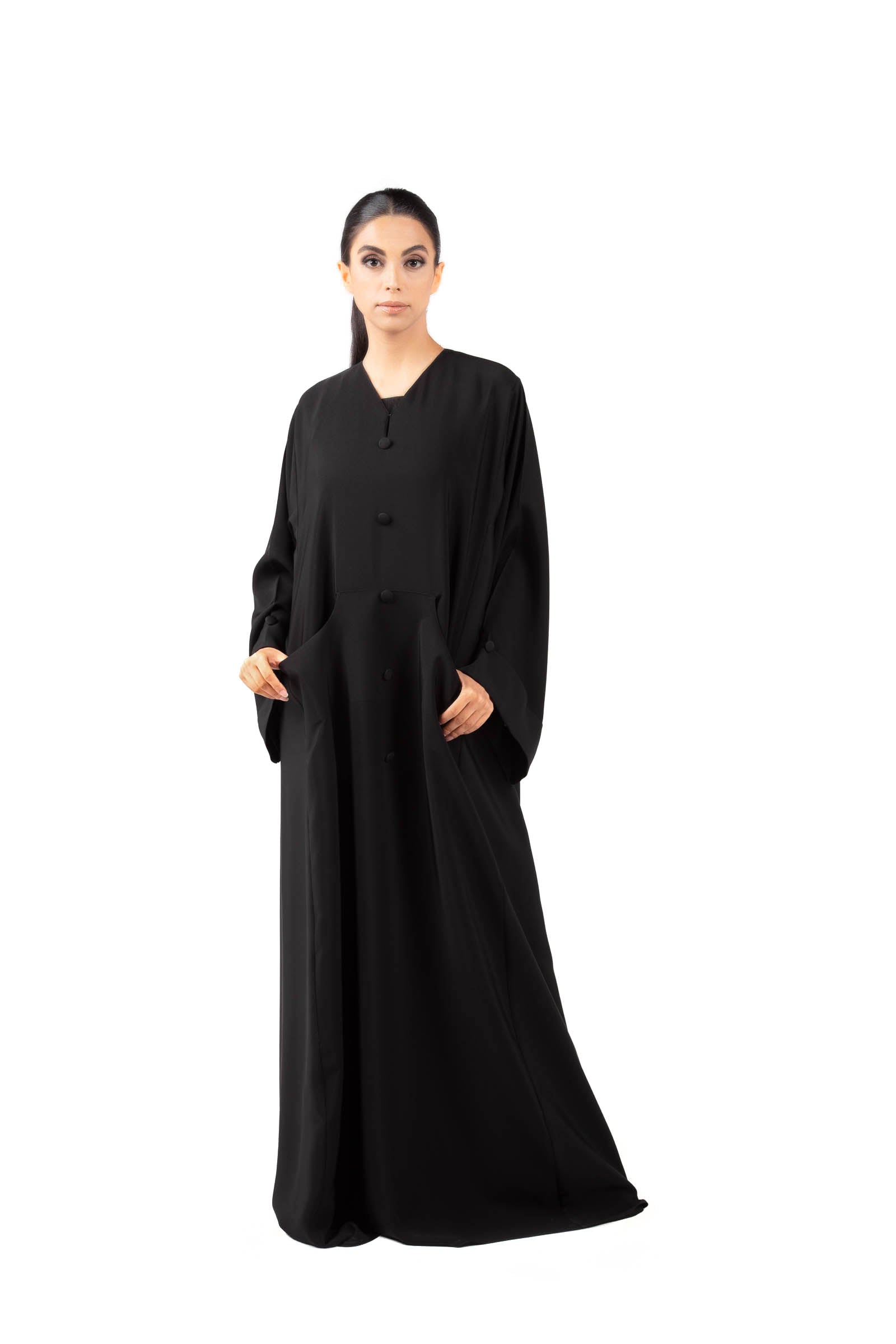 Black Plain Abaya With Pocket black-plain-abaya-with-pocket