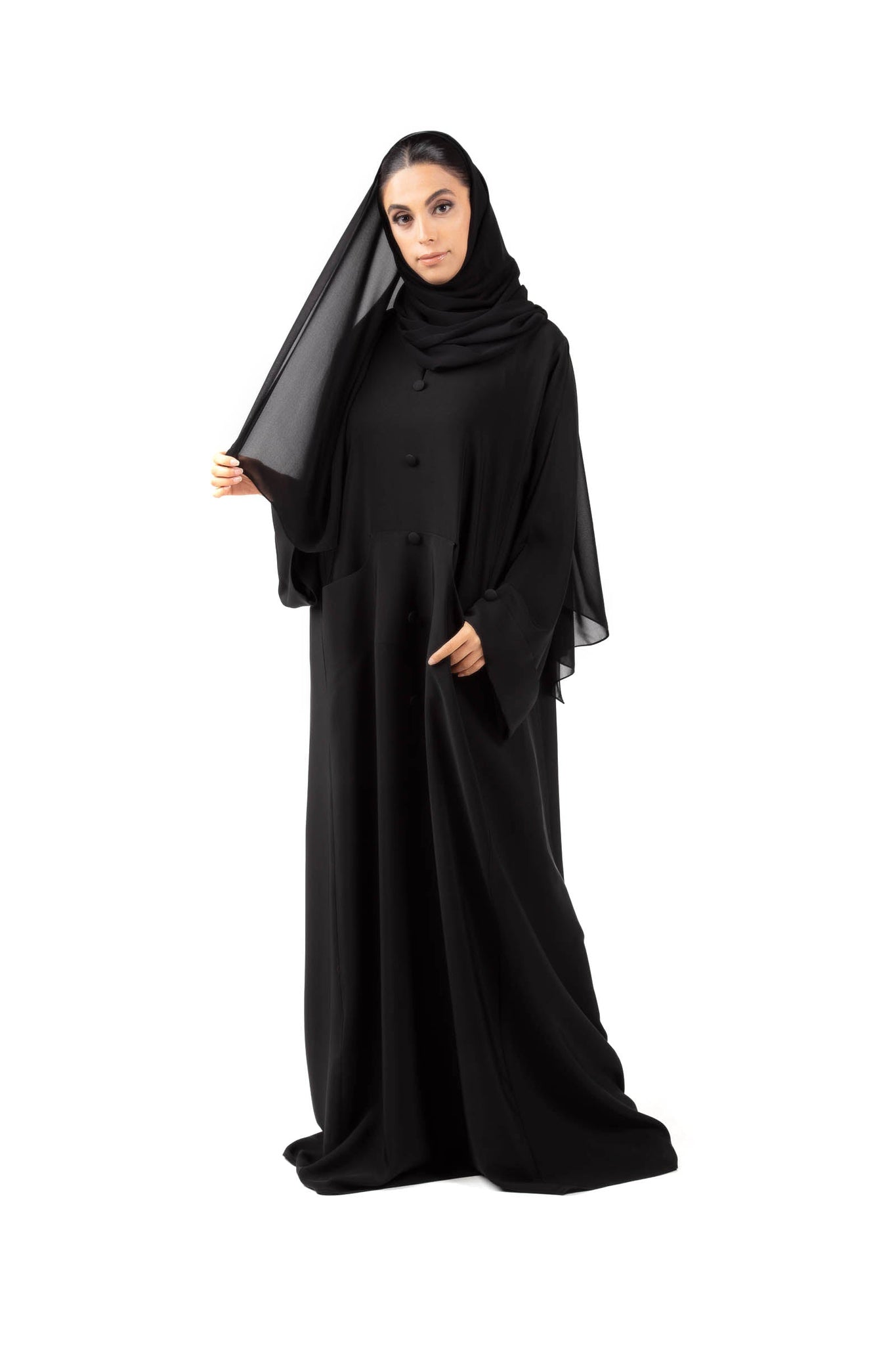 Black Plain Abaya with Pocket