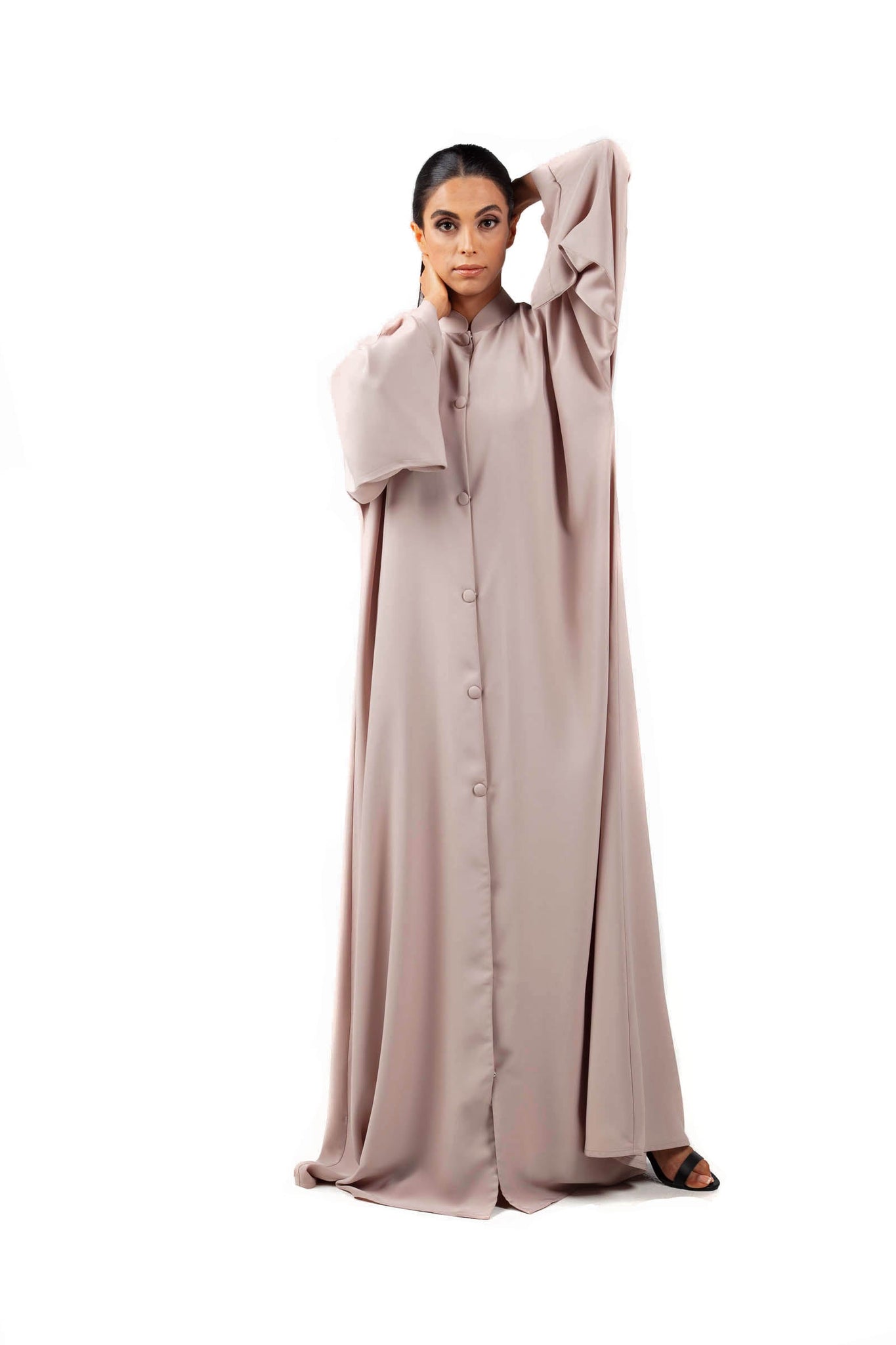 Color Plain Designer Abaya With Buttons