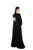 Tulle Motif Embroidered Abaya With Crystals